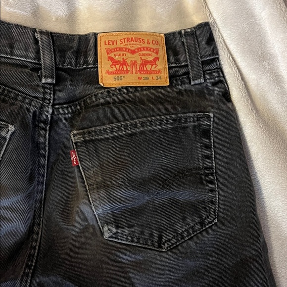 Black Men's Straight Jeans - Picture 3 of 3